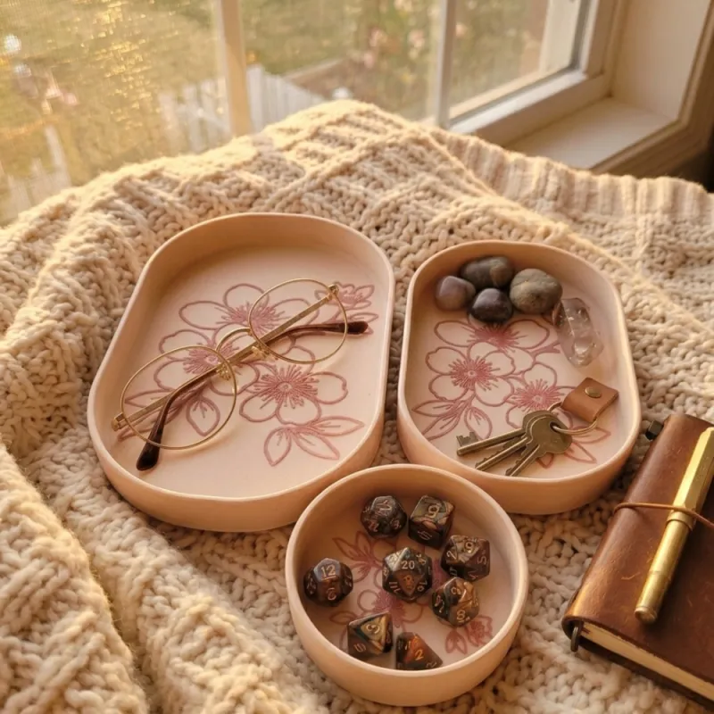 Cherry Blossom Tray Set — Minimalist Home Decor