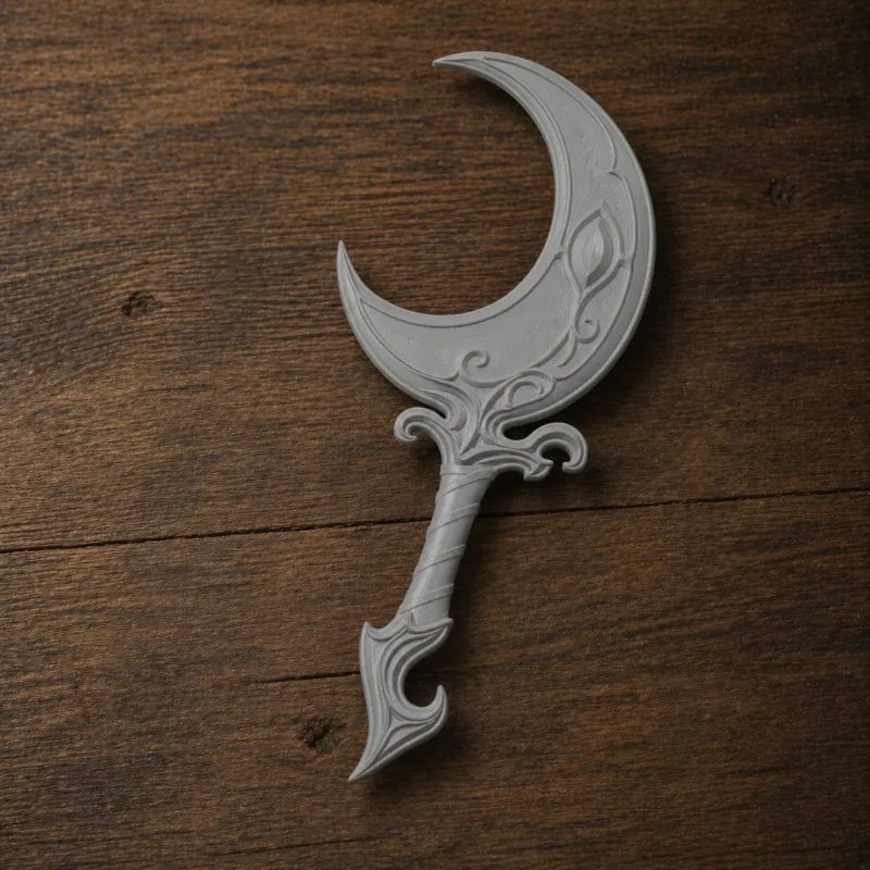 Moonlit Crescent — Elven Fantasy Sword Digital File for 3D Printing