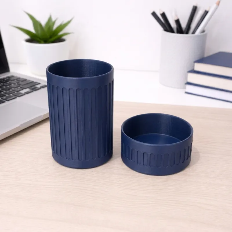 Desk Organiser Set — Debossed Ribbed Digital File for 3D Printing
