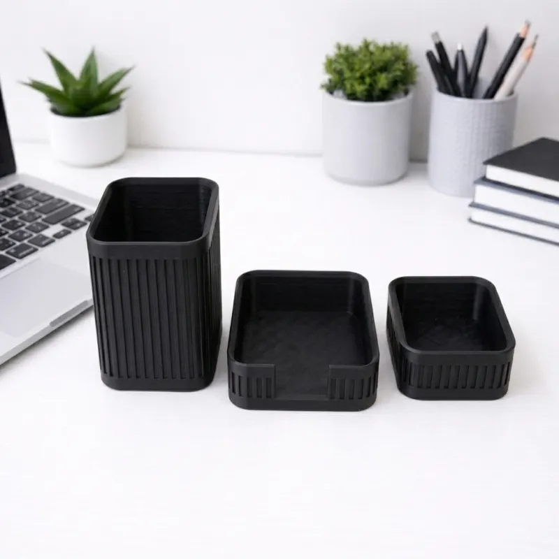 Ribbed Desk Organiser Set — Printable Digital Files